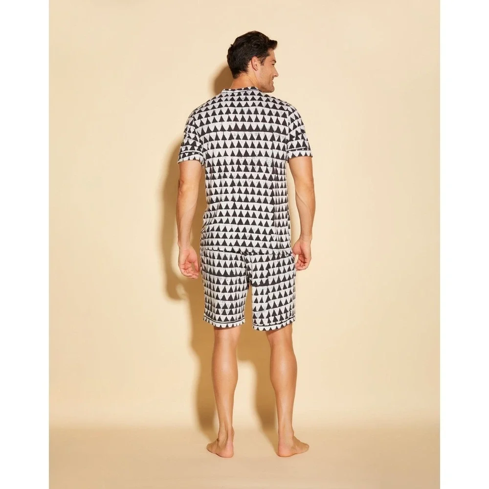 Cosabella Men's‎ Designer Pajama Set Black White Geometric Print L